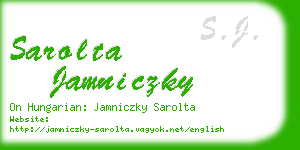 sarolta jamniczky business card